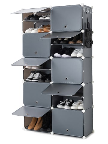 InnovaGoods Schuhschrank in Grau - (B)84 x (H)160 x (T)32 cm