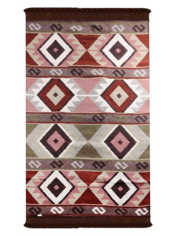 Bigghome Laagpolig tapijt ''SA1583B'' bruin/rood/groen