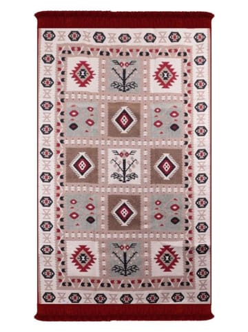 Bigghome Laagpolig tapijt ''SA1619B'' beige/rood