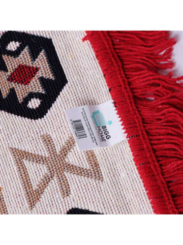 Bigghome Laagpolig tapijt ''SA1619B'' beige/rood