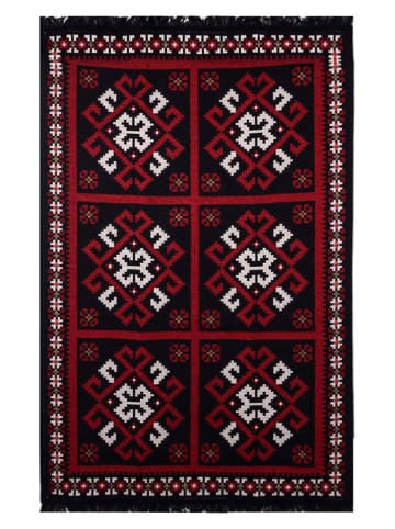 Bigghome Kurzflor-Teppich ''SA25MK'' in Schwarz/ Rot