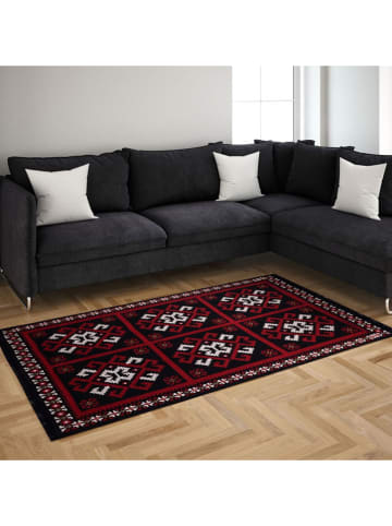 Bigghome Kurzflor-Teppich ''SA25MK'' in Schwarz/ Rot