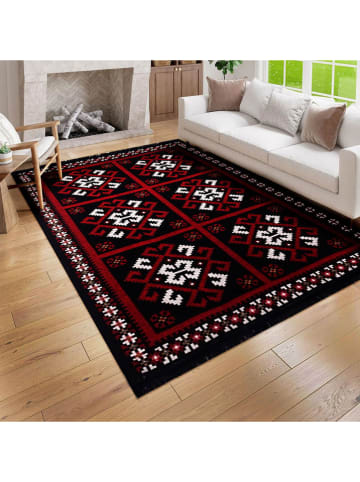 Bigghome Laagpolig tapijt ''SA25MK'' zwart/rood