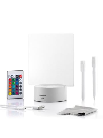 InnovaGoods Tablica dekoracyjna LED w kolorze jasnoszarym - 15 x 19 cm