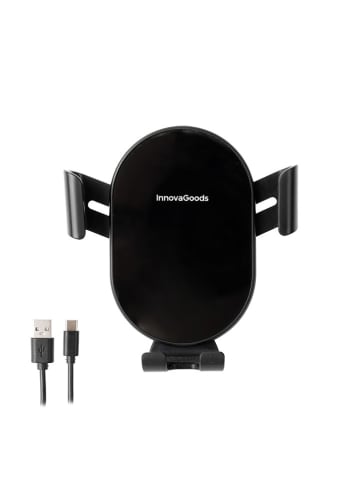 InnovaGoods Uchwyt na telefon w kolorze czarnym z ładowarką - wys. 10,5 cm