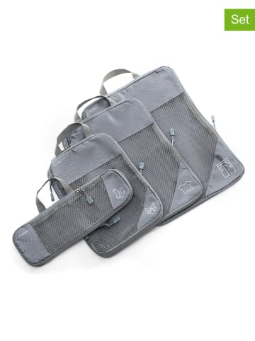 InnovaGoods 4er-Set: Kompressions-Organisationstaschen in Grau