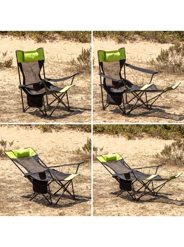 InnovaGoods Campingstuhl in Schwarz/ Gelb - (B)88 x (H)115 x (T)86 cm
