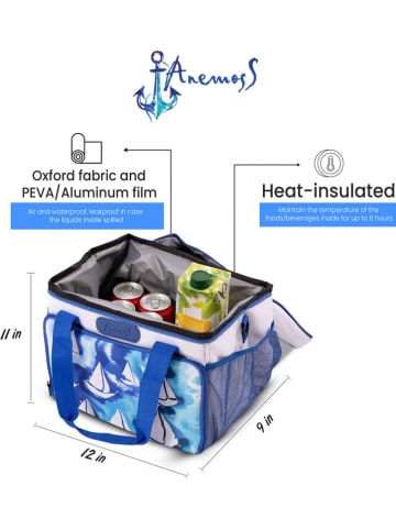 Anemoss Torba chłodząca "Sail" w kolorze niebiesko-białym - 18,5 l
