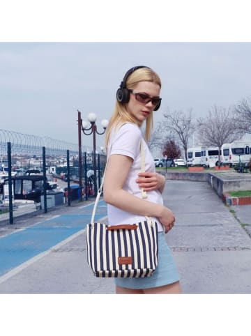 Anemoss Handtas zwart/wit - (B)23,4 x (H)21,8 x (D)11,9 cm