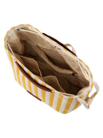 Anemoss Torebka w kolorze żółto-białym - 23,4 x 21,8 x 11,9 cm