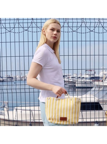 Anemoss Handtas geel/wit - (B)23,4 x (H)21,8 x (D)11,9 cm