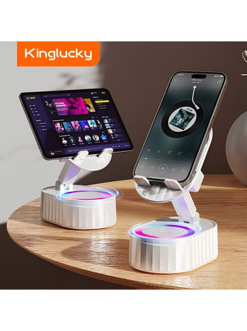 Kinglucky Smartphone-Halter mit Lautsprecher in Weiß
