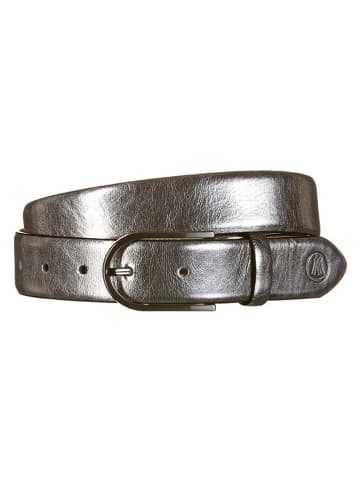 Herrlicher Leren riem zilverkleurig