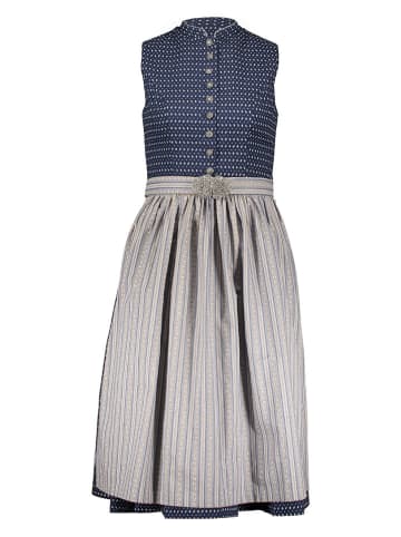 Almsach Dirndl in Dunkelblau/ Beige