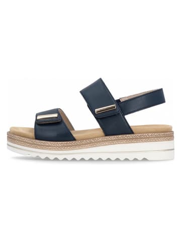 remonte Leder-Keilsandaletten in Dunkelblau