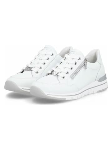 remonte Leder-Sneakers in Weiß/ Silber
