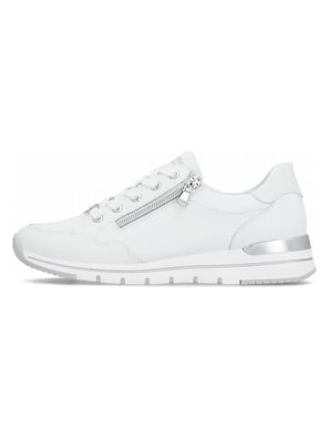remonte Leder-Sneakers in Weiß/ Silber