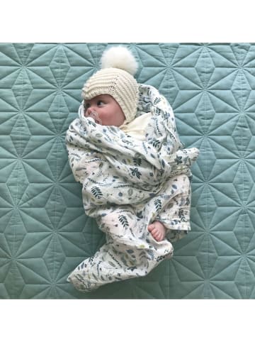 Cam Cam Copenhagen Kocyk w kolorze biało-niebieskim do owijania - 120 x 120 cm