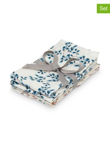 Cam Cam Copenhagen 4er-Set: Waschlappen in Creme/ Blau - (L)30 x (B)30 cm