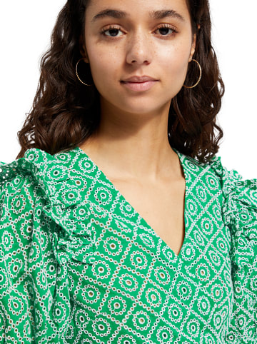 Scotch & Soda Bluse in Grün/ Weiß