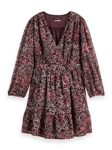 Scotch & Soda Kleid in Bordeaux/ Weiß