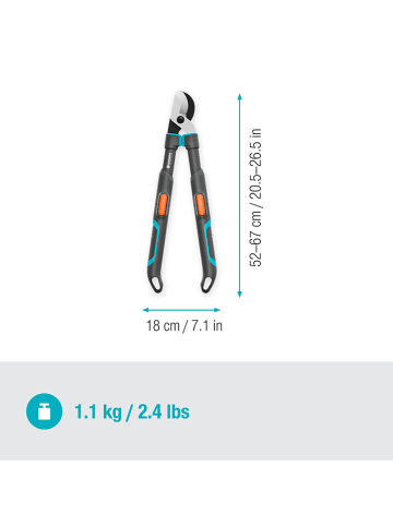 Gardena Takkenschaar ''TeleCut'' grijs - (L)67 x (B)18 cm