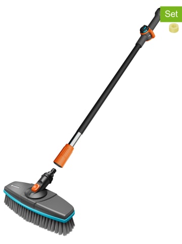 Gardena 3tlg. Cleansystem-Set mit Stiel "Soft" in Schwarz