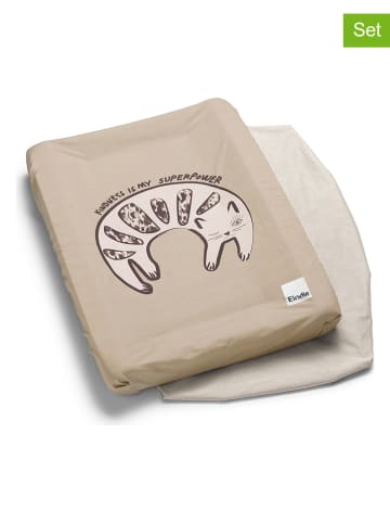 Elodie Details 2er-Set: Wickelauflagenbezüge "Kidness Cat" in Beige - (L)74 cm - (B)48 cm