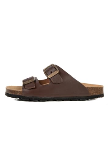 BABUNKERS Family Leren slippers bruin