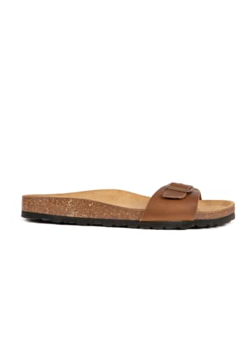 BABUNKERS Family Leren slippers bruin