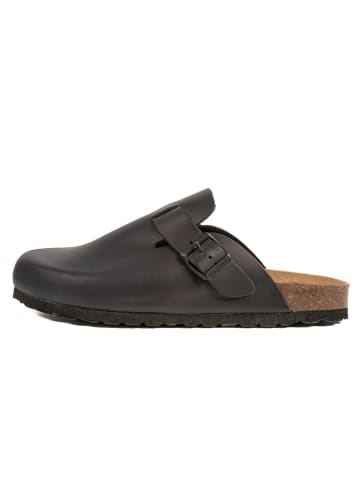 BABUNKERS Family Leren clogs zwart