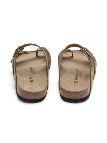 BABUNKERS Family Leder-Zehentrenner in Khaki