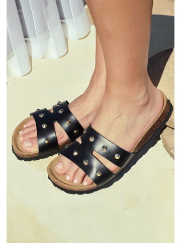 BABUNKERS Family Leren slippers zwart