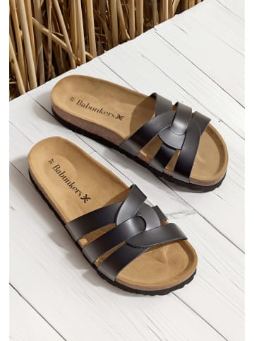 BABUNKERS Family Leren slippers zwart