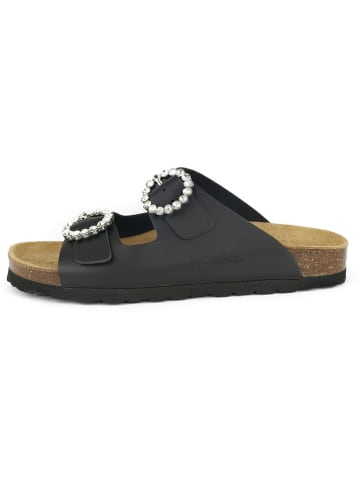 BABUNKERS Family Leren slippers zwart