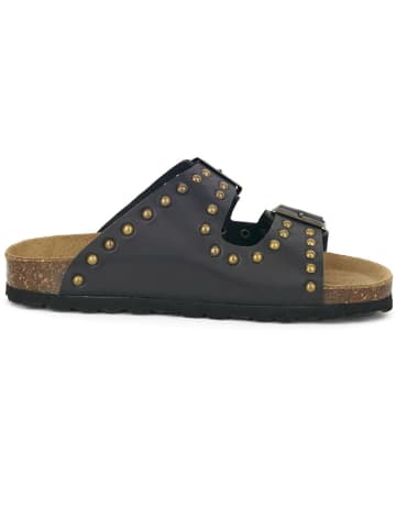 BABUNKERS Family Leren slippers zwart