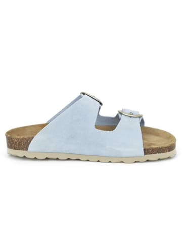 BABUNKERS Family Leren slippers lichtblauw