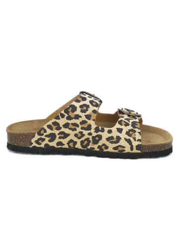 BABUNKERS Family Pantoletten in Beige/ Braun