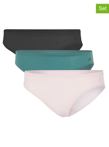 adidas Figi (3 pary) w kolorze jasnoróżowym, turkusowym i czarnym