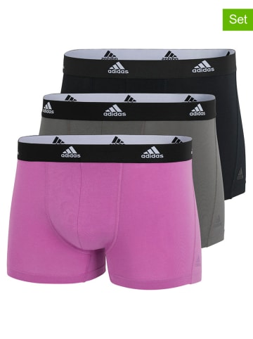 adidas 3er-Set: Boxershorts in Grau/ Pink/ Schwarz