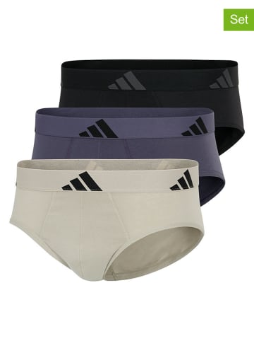 adidas 3er-Set: Slips in Dunkelblau/ Schwarz/ Grau