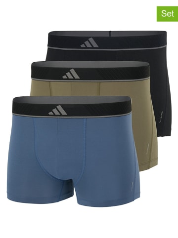 adidas 3er-Set: Boxershorts in Khaki/ Schwarz/ Blau