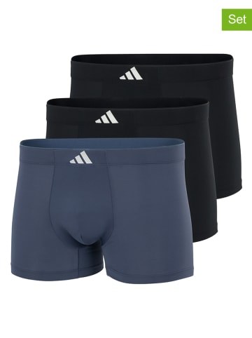 adidas 3er-Set: Boxershorts in Schwarz/ Blaugrau
