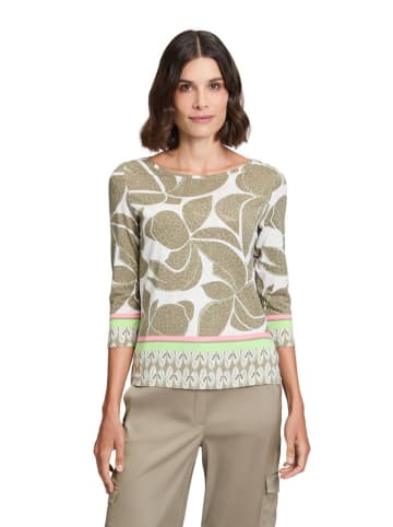 Betty Barclay Longsleeve in Khaki/ Weiß