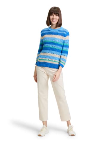 Betty Barclay Pullover in Blau/ Weiß