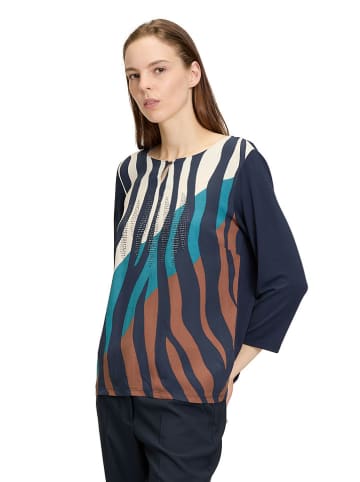 Betty Barclay Longsleeve in Dunkelblau/ Braun/ Beige
