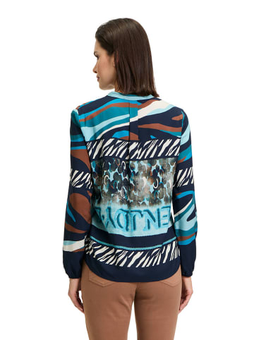 Betty Barclay Blouse donkerblauw/mintgroen/bruin