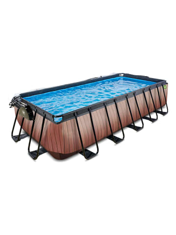 EXIT Pool "Wood" mit Schutzabdeckung - ab 6 Jahren - (L)540 x (B)250 x (T)122 cm