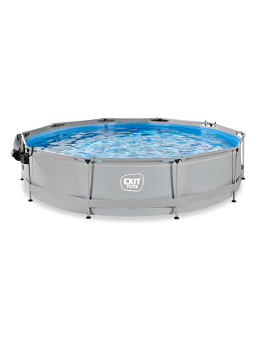 EXIT Pool "Black Wood" mit Schutzabdeckung - Ø360 x (H)76 cm - ab 6 Jahren