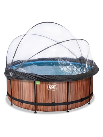 EXIT Pool "Wood" mit Schutzabdeckung - ab 6 Jahren - Ø 360 cm